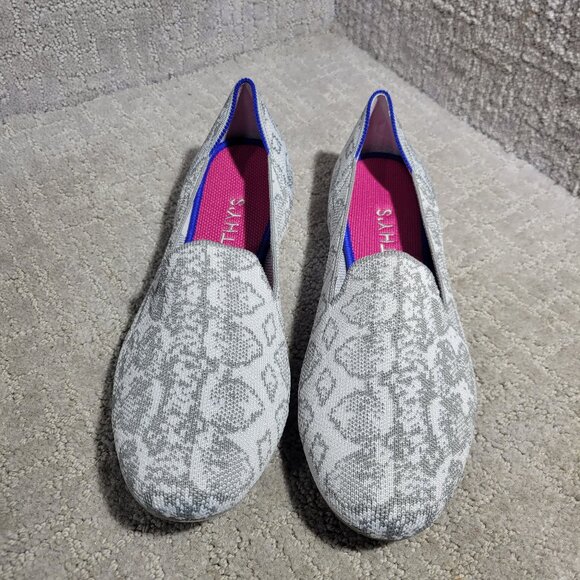 Rothy's The Loafer Women's Size 10.5 US Grey Snake Round Toe Slip on Flat Shoes - Picture 2 of 11